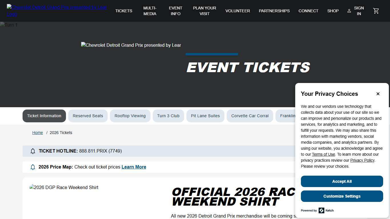 2026 Tickets Chevrolet Detroit Grand Prix presented by Lear